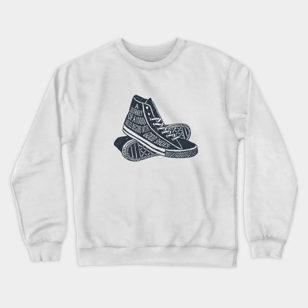 A Journey Of A 1000 Miles Begins With A Single Step Crewneck Sweatshirt by SlothAstronaut